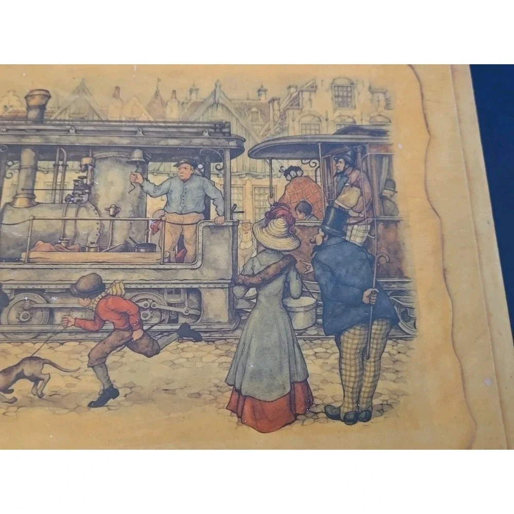 Vintage Wooden Storage Trinket Art Box‎ by Anton Pieck Victorian Scene 9